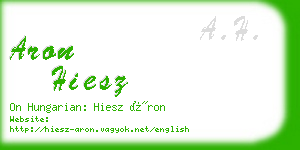 aron hiesz business card
